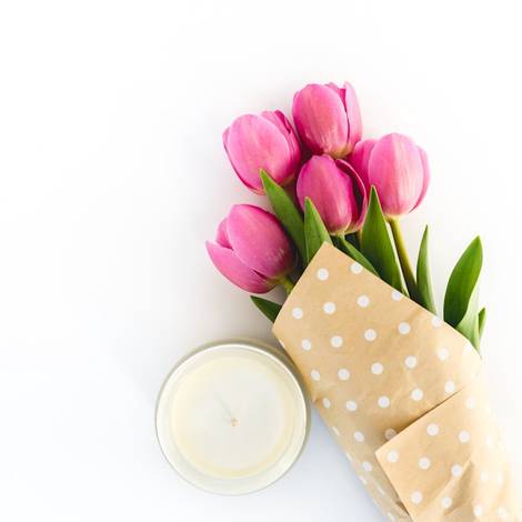 Kit Flores e Vela aromática
