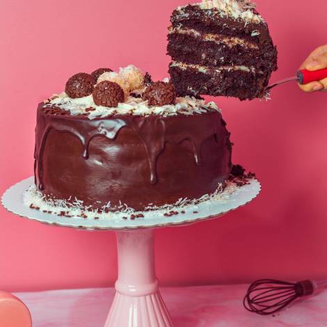 Bolo de chocolate com ganache