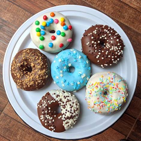 Mini donuts com cobertura 6 unidades