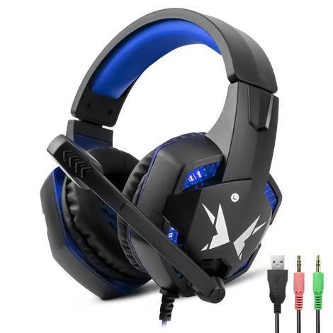 Headset Gamer Com Microfone Led Exbom Hf g600 Azul